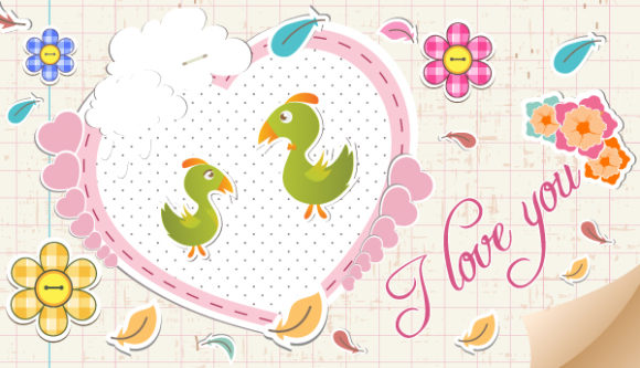 Special Birds Vector Design: Vector Design Birds In Love 1