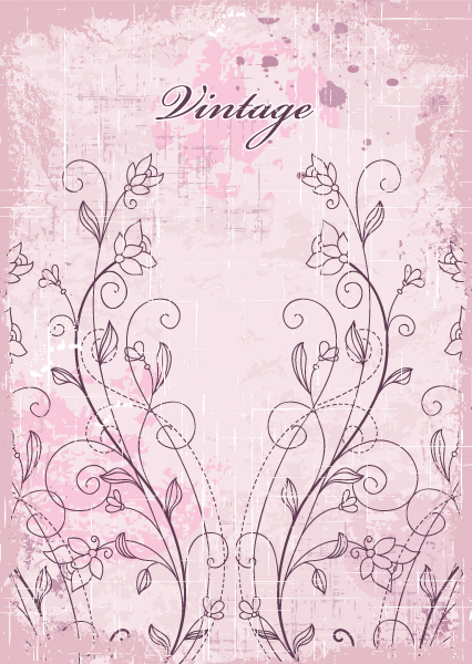Floral, With, Illustration, Creative Vector Vintage Background With Floral Vector Illustration 1