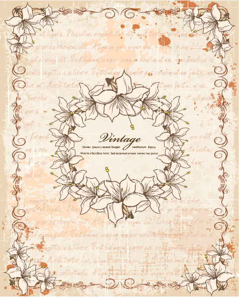 With, Illustration, Floral Vector Graphic Vintage Frame With Floral Vector Illustration 1