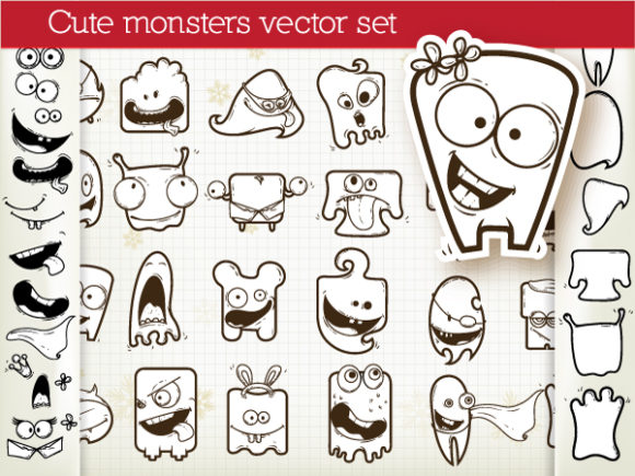 Special Of Vector Image: Set Of Vector Image Monsters 1