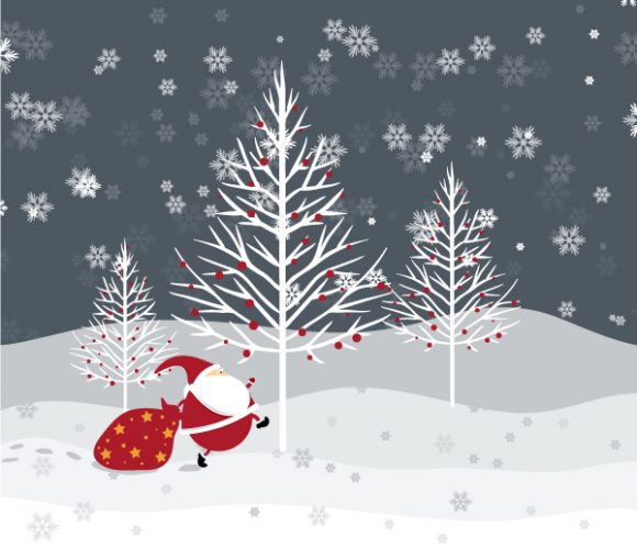 Background, Santa Vector Graphic Vector Christmas Background With Santa 1