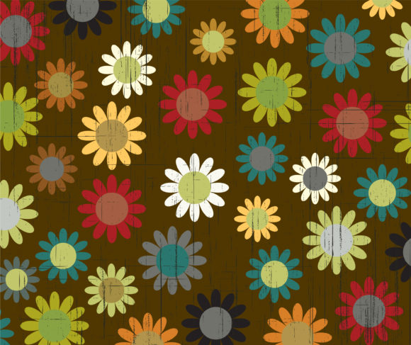 Unique Vector Eps Vector: Eps Vector Retro Floral Background With Grunge 1