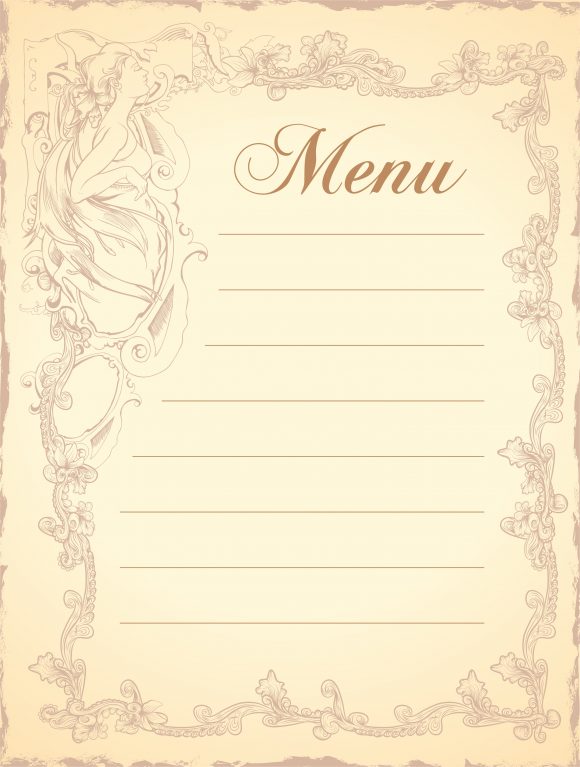 Menu Vector Background: Vector Background Vintage Restaurant Menu 1