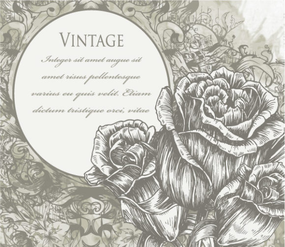 Background, Illustration, Vintage, Vector Vector Background Roses With Vintage Background Vector Illustration 1