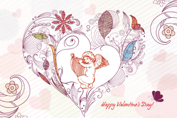 Unique Day Eps Vector: Valentines Day Eps Vector Background 1