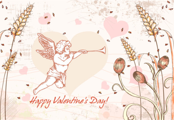 Vector, Vintage-2, Background, Valentine Vector Illustration Valentines Day Vector Background 1