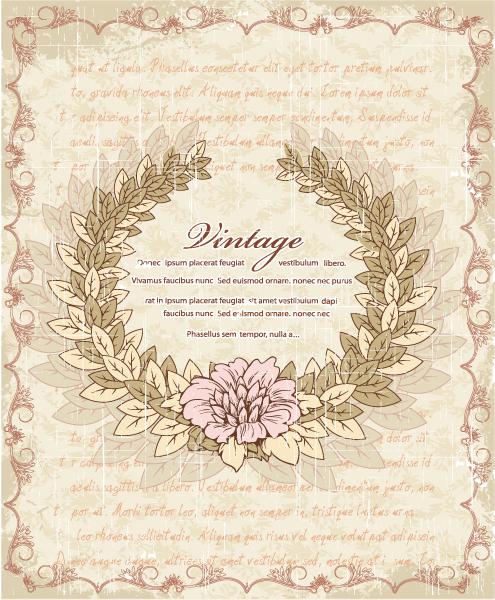 Download Floral Vector Art: Grunge Floral Frame Vector Art Illustration 1