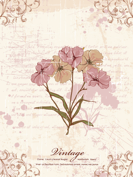 Illustration, Vector, Background Vector Grunge Floral Background Vector Illustration 1