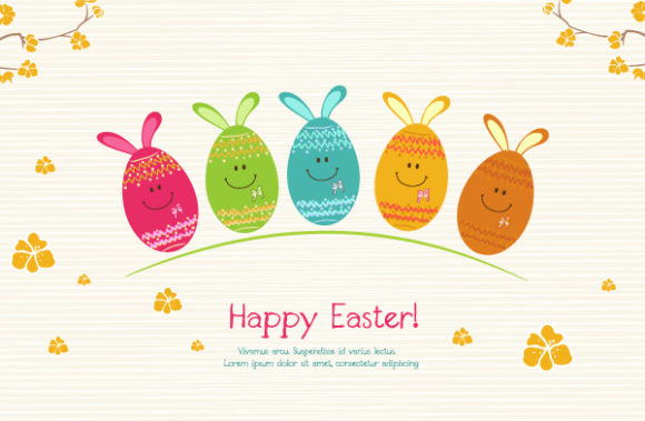 Eggs Vector Art Vector Easter Background With Eggs 1
