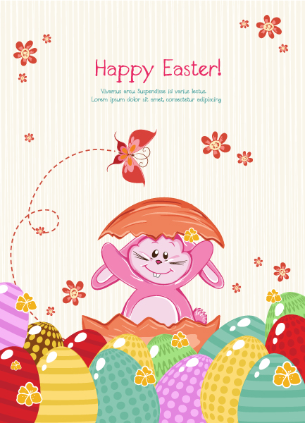 With, Background, Bunny, Egg Vector Background Vector Easter Background With Bunny 1