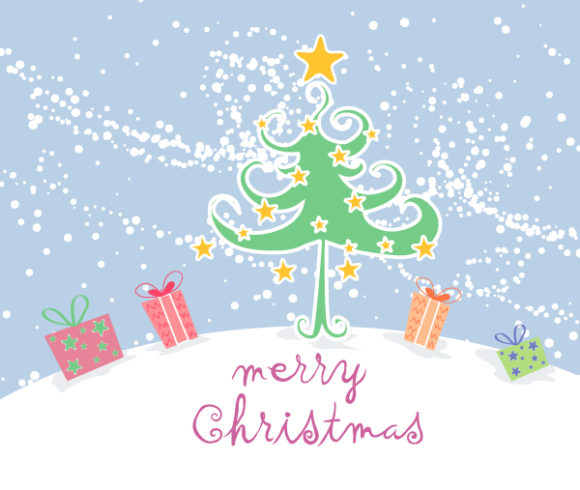 Best With Vector Illustration: Tree With Presents Vector Illustration Illustration 1