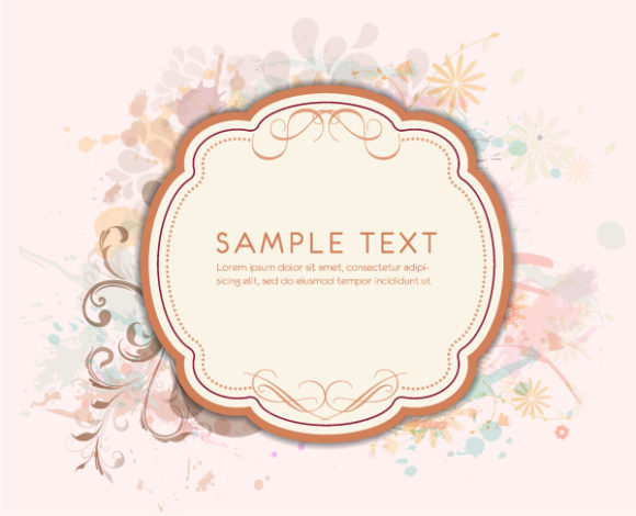 Vector Vector Graphic: Vector Graphic Grunge Floral Frame 1