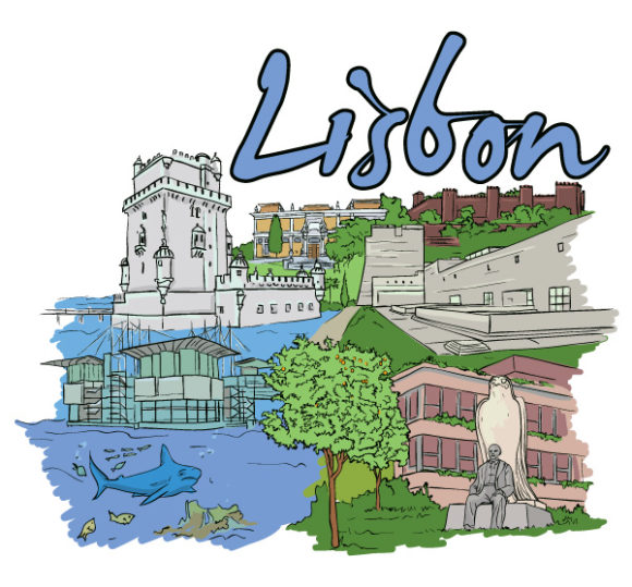 Illustration, Lisbon Vector Graphic Lisbon Doodles Vector Illustration 1