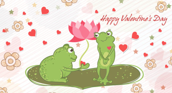 Striking In Vector Image: Frogs In Love Vector Image Illustration 1