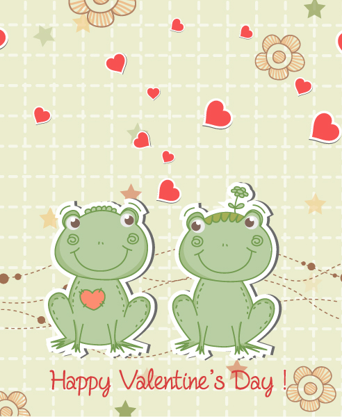 Valentine, In Vector Frogs In Love Vector Illustration 1