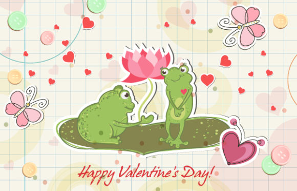 Frogs Vector Background Frogs In Love Vector Illustration 1