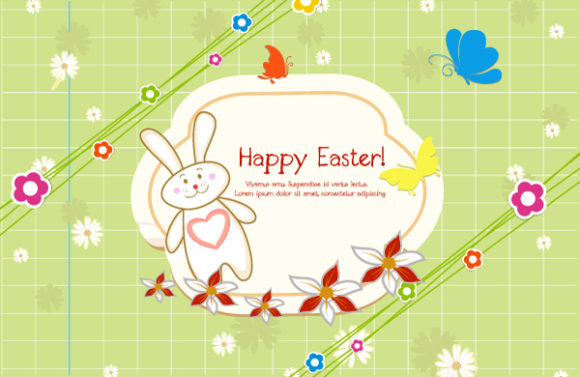 Stunning Vector Vector Design: Vector Design Colorful Frame With Bunny 1