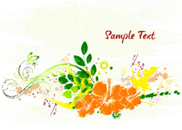 Vector Vector Background: Watercolor Floral Background Vector Background Illustration 1
