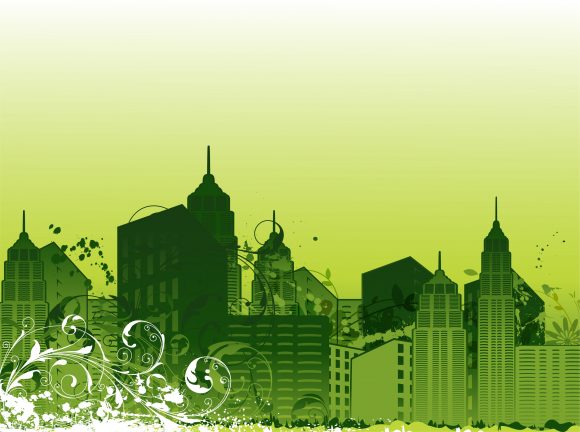 With, Grunge, Illustration, Rust Vector Graphic City With Grunge Vector Illustration 1