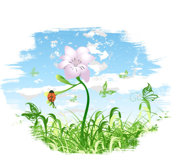 Smashing Background Vector Illustration: Vector Illustration Spring Floral Background 1