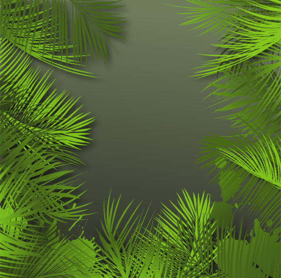 Download Illustration Vector Background: Palm Leaves Background Vector Background Illustration 1