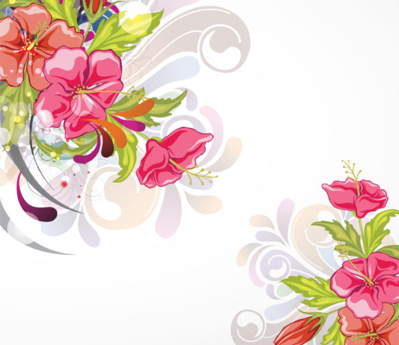 With Vector Illustration: Vector Illustration Abstract Background With Colorful Floral 1