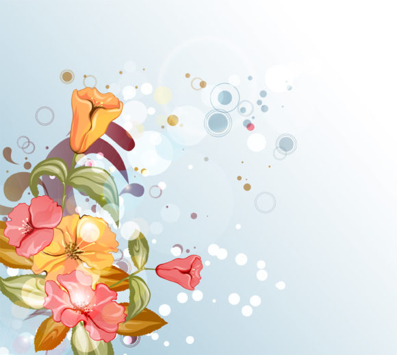 Download Floral-3 Eps Vector: Eps Vector Abstract Background With Colorful Floral 1