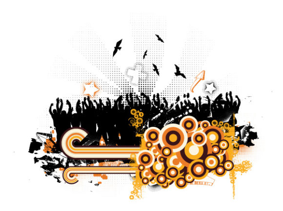 Amazing Illustration Vector Image: Grunge Retro Background Vector Image Illustration 1