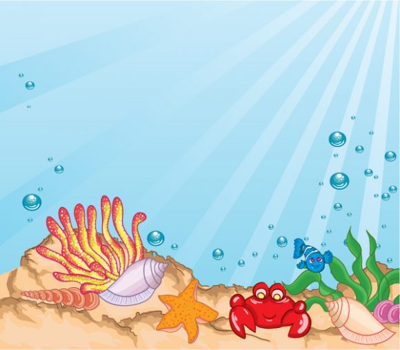 Illustration Vector Design: Cartoon Aquarium Vector Design Illustration 1