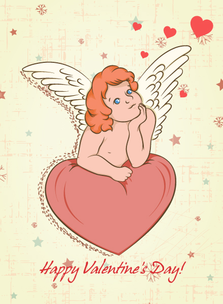 Insane Cupid Vector Graphic: Valentines Day Vector Graphic Background 1