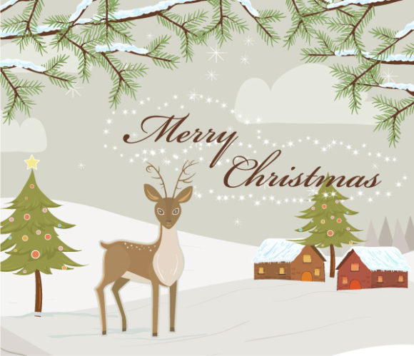 New Christmas Vector Art: Vector Art Christmas Greeting Card 1