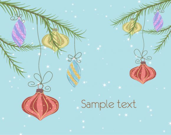 Branch, Card Vector Artwork Vector Christmas Greeting Card 1