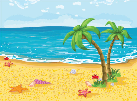 Summer, Beach Vector Background Summer Background Vector Illustration 1