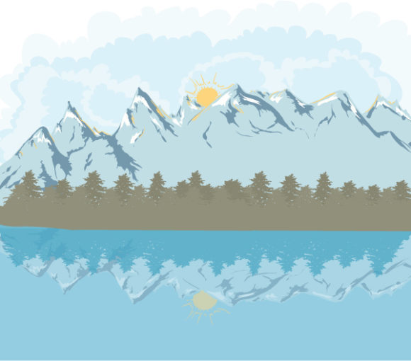 Best Illustration Vector Artwork: Mountain Landscape Vector Artwork Illustration 1