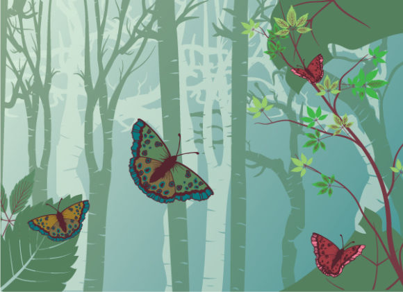 Insane Butterflies Vector Graphic: Abstract Butterflies Vector Graphic Illustration 1