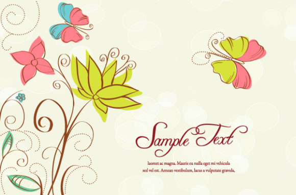 Floral, Swirl Vector Image Abstract Floral Background Vector Illustration 1