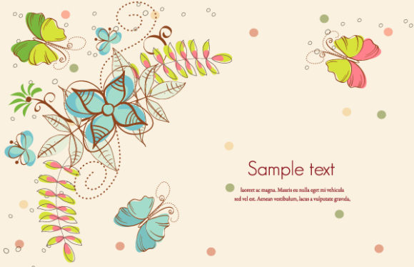Vector Vector Background: Abstract Floral Background Vector Background Illustration 1