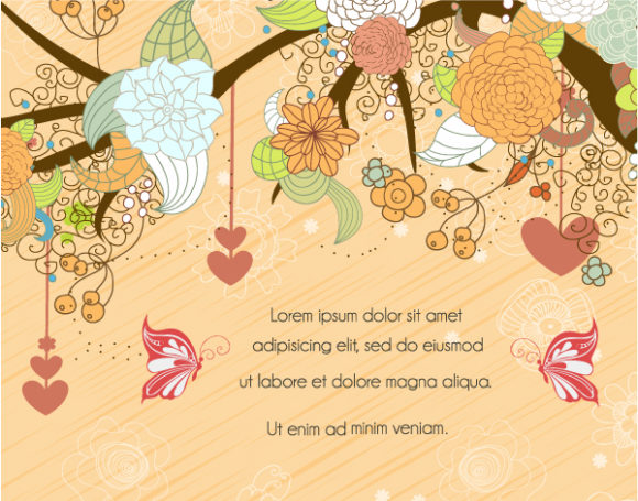 Butterflies, Vector, Floral Vector Background Butterflies With Floral Vector Illustration 1