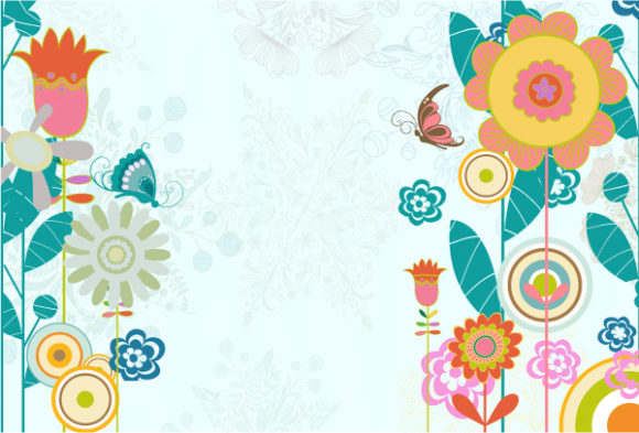 Trendy With Vector Art: Butterflies With Floral Vector Art Illustration 1