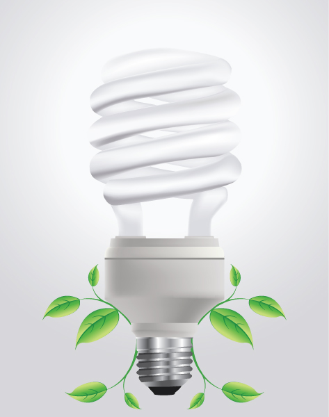 Lightbulb Vector Illustration Vector Energy Saving Lightbulb With Floral 1