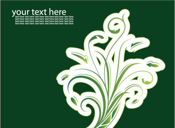 Lovely Eco Vector Art: Abstract Illustration Of A Business Card With Floral 1
