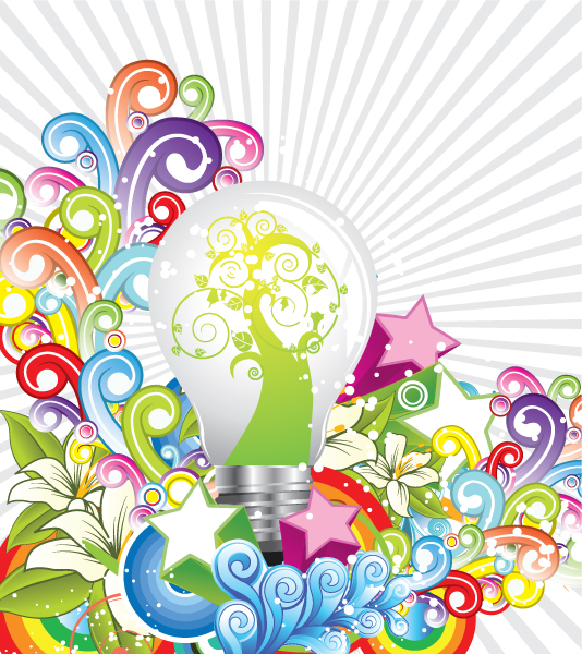 New Bulb Vector Illustration: Eco Light Bulb 1