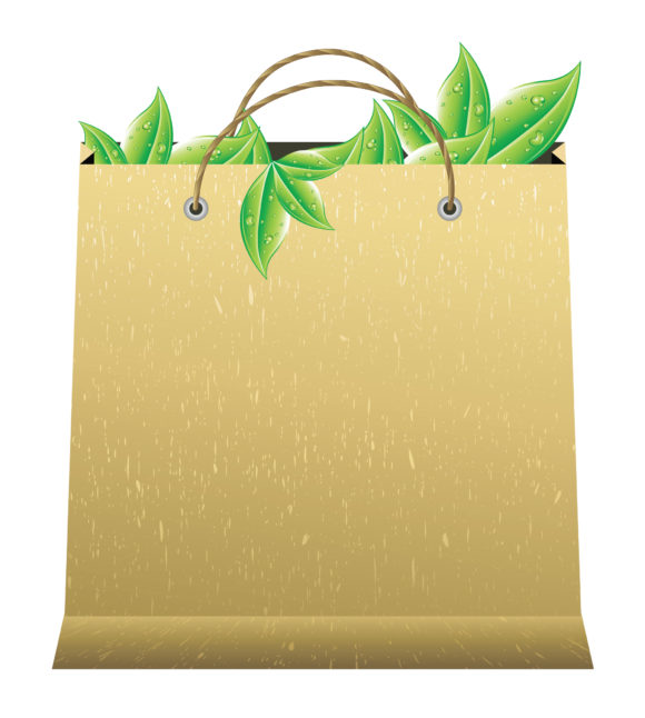 Lovely Leaves Vector Image: Vector Image Shopping Bag With Leaves 1
