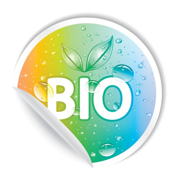 With, Sticker, Bio, Bubbles Vector Image Vector Bio Sticker With Bubbles 1