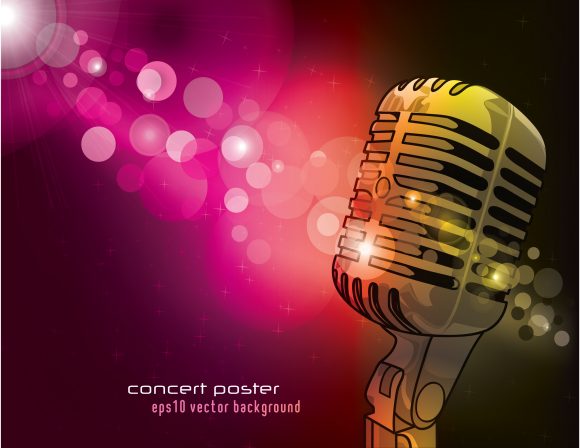 Special With Vector Artwork: Vector Artwork Concert Poster With Microphone 1