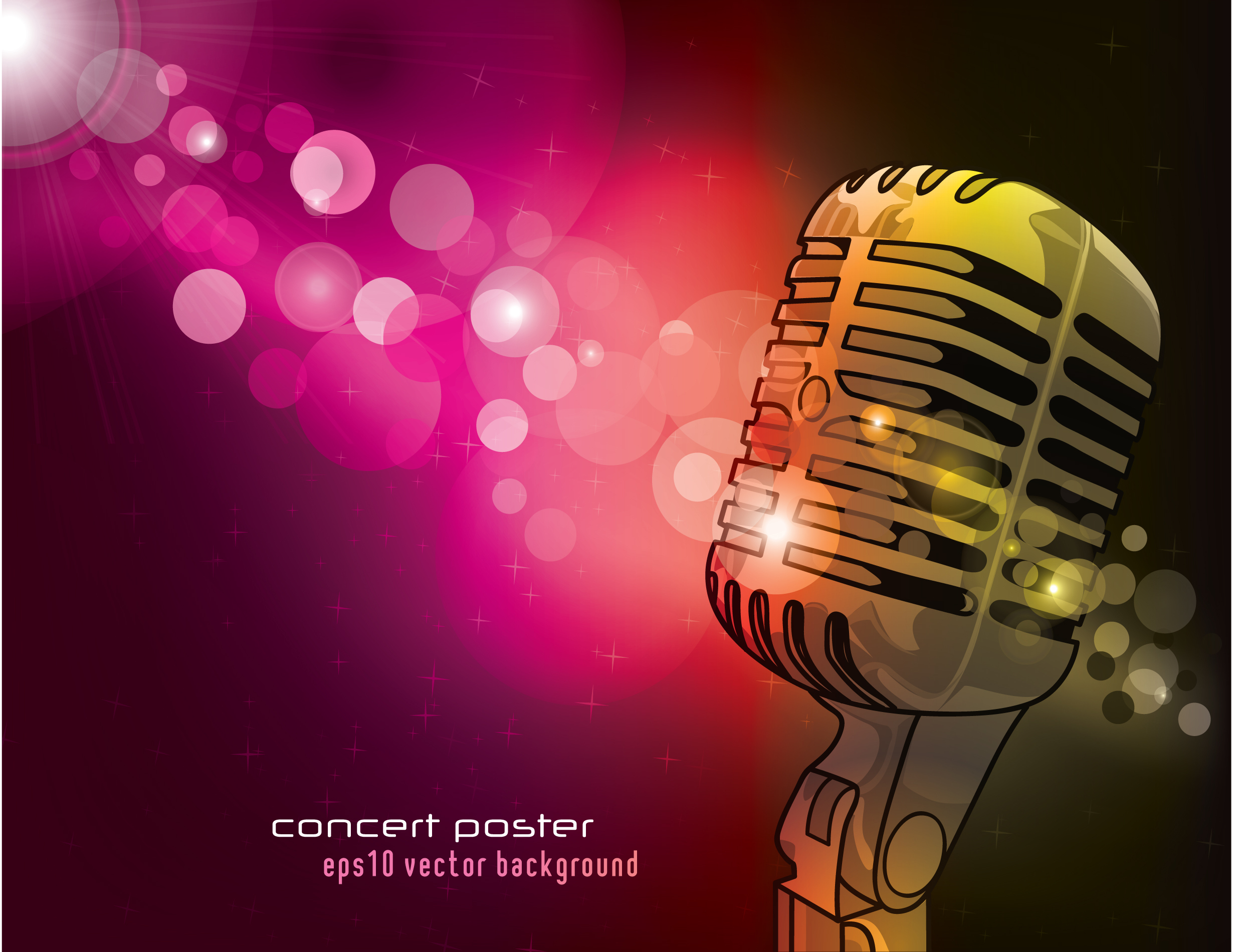 Special With Vector Artwork: Vector Artwork Concert Poster With Microphone  - Designious