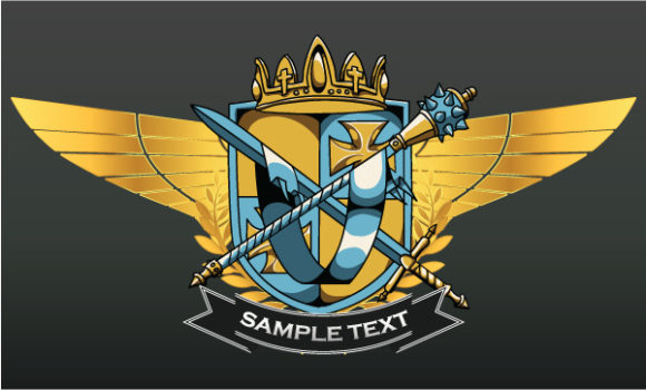 With Vector Graphic Vintage Crest With Gold Wings 1