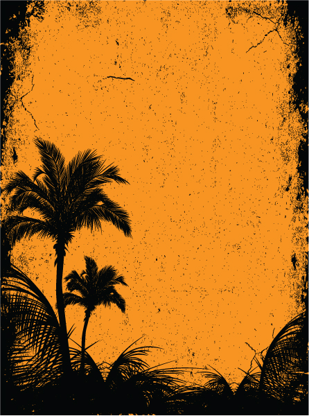 Surprising Summer Eps Vector: Summer Background With Palm Trees 1