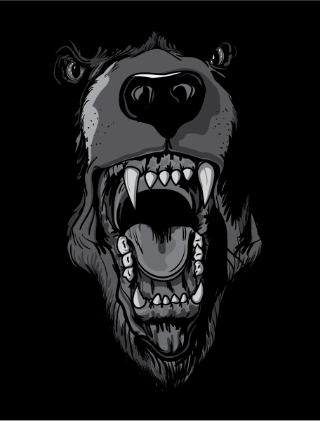 Bear, Vector Vector Artwork Vector T-shirt Design With Raging Bear 1