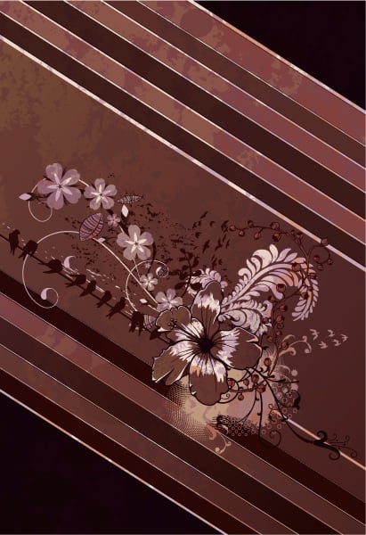 Bold Grunge Vector: Grunge Floral Background Vector Illustration 1